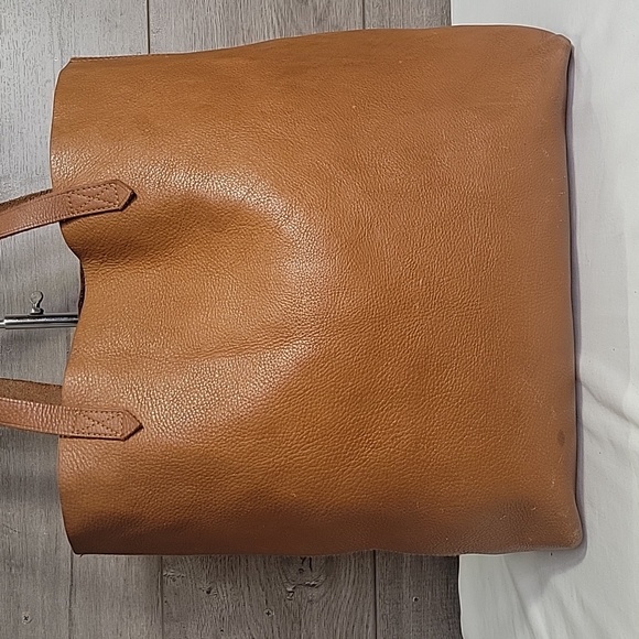 Large Madewell Tan Leather Tote Bag - Picture 2 of 15